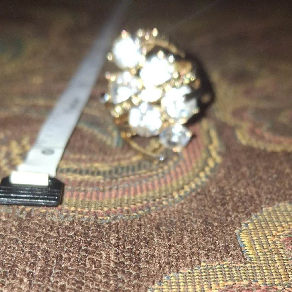 Elegant Gold and Silver Crystal Ring